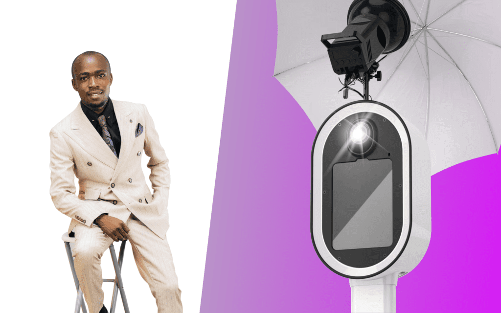 Man next to a photo booth